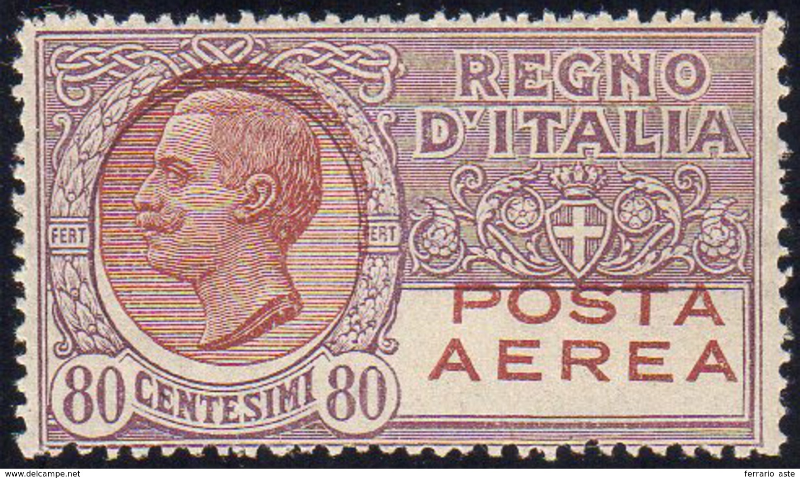 1928 - 80 Cent. (3A), Stampa Del Bruno Rosso Spostata In Alto, Gomma Originale, Perfetto. Varietà No... - Zonder Classificatie