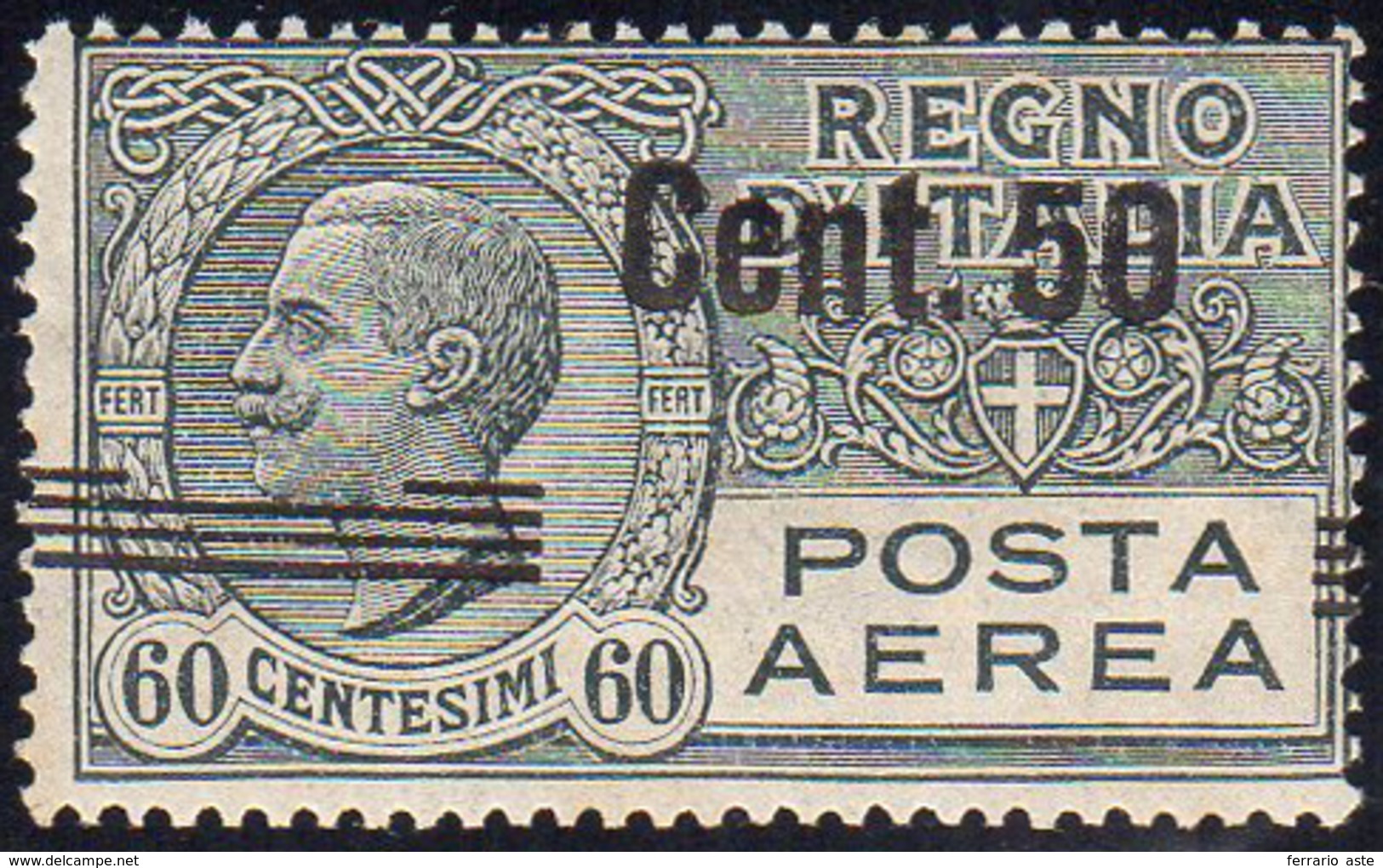 1927 - 50 Cent. Su 60 Cent., Soprastampa Fortemente Spostata In Alto (8aa), Gomma Integra, Perfetto.... - Unclassified