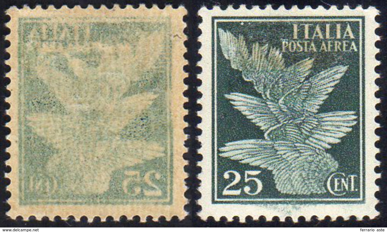 1930 - 25 Cent. Imperiale, Decalco Completo (10d), Gomma Integra, Perfetto.... - Ohne Zuordnung