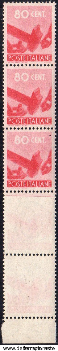 1945 - 80 Cent. Democratica, Stampa Di 5 Con Due Esemplari Stampa Parziale/evanescente (549,549g), G... - Unclassified