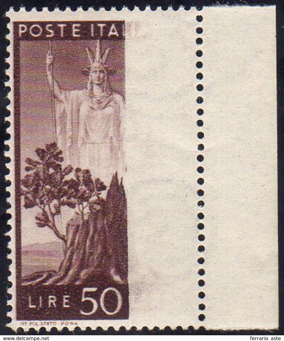 1945 - 50 Lire Democratica, Stampa Parziale (564g), Gomma Integra, Perfetto. Raro. Chiavarello.... - Unclassified