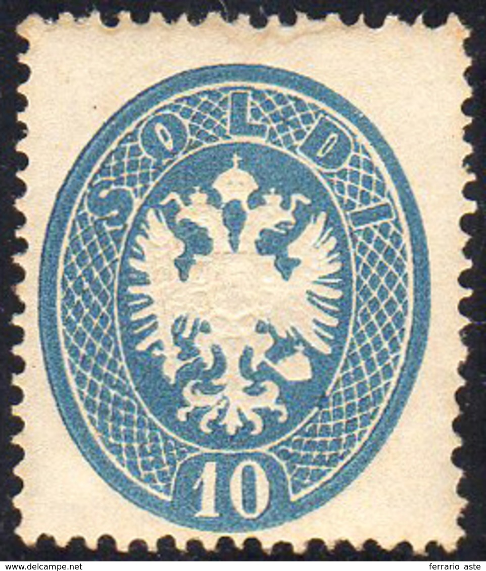 1863 - 10 Soldi Azzurro, Dent. 14 (39), Gomma Integra, Perfetto E Ben Centrato. Molto Raro! Emilio D... - Lombardy-Venetia