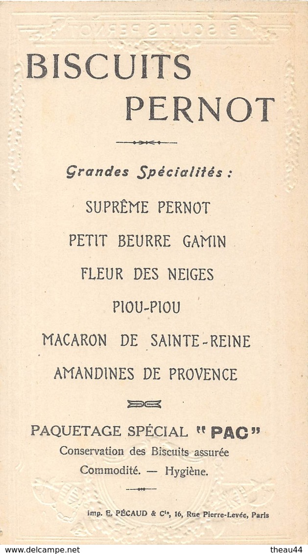 ¤¤   -  Carte Publicitaire Gauffrée  -  BISCUITS PERNOT  -  Charlotte CORDAY  -  Voir Description     -   ¤¤ - Publicité