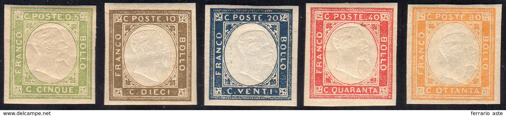 1861 - Non Emessi Per Le Province Napoletane (1/5), Gomma Originale Integra, Perfetti. Ottima Qualit... - Andere & Zonder Classificatie