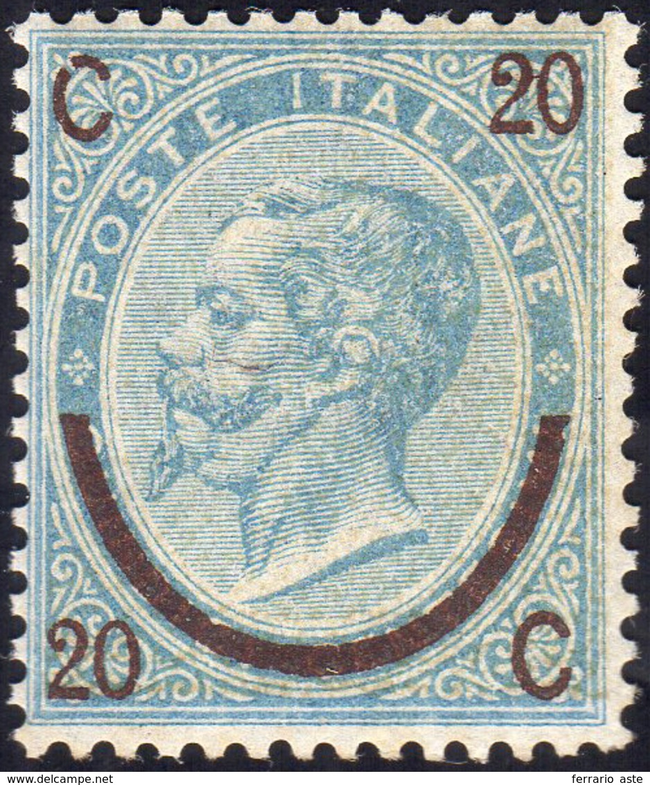 1865 - 20 Cent. Su 15 Cent. Ferro Di Cavallo I Tipo (23), Nuovo, Gomma Originale Integra, Perfetto. ... - Other & Unclassified