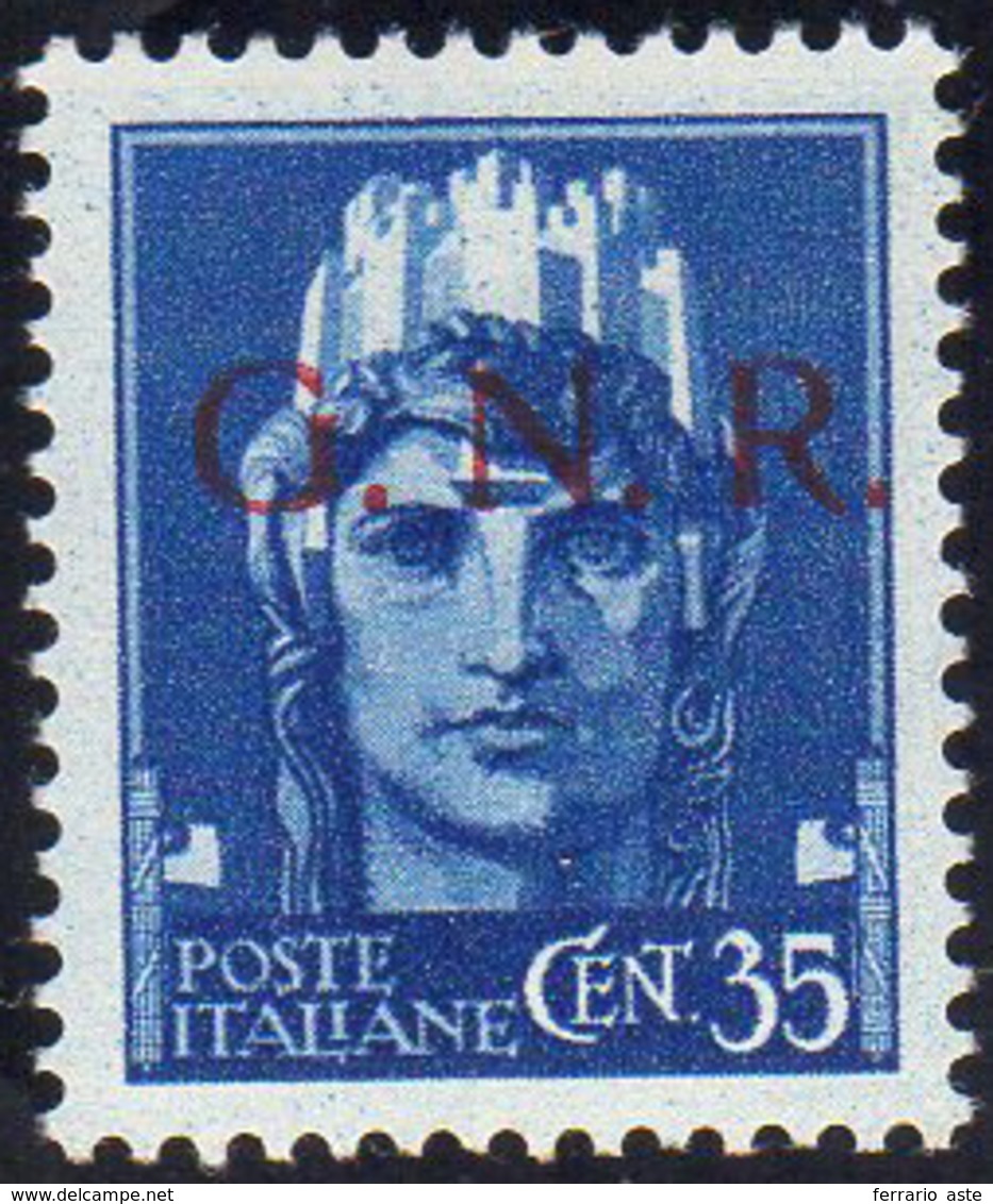 1943 - 35 Cent. Soprastampati G.N.R. Di Brescia Del I Tipo (476/I), Gomma Integra, Perfetto. Grioni,... - Altri & Non Classificati