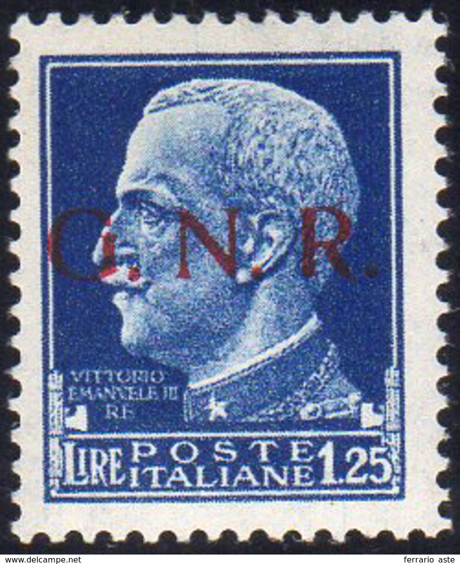 1943 - 1,25 Lire Soprastampa G.N.R. Di Brescia Del I Tipo (480/I), Gomma Integra, Perfetto. Grioni, ... - Sonstige & Ohne Zuordnung