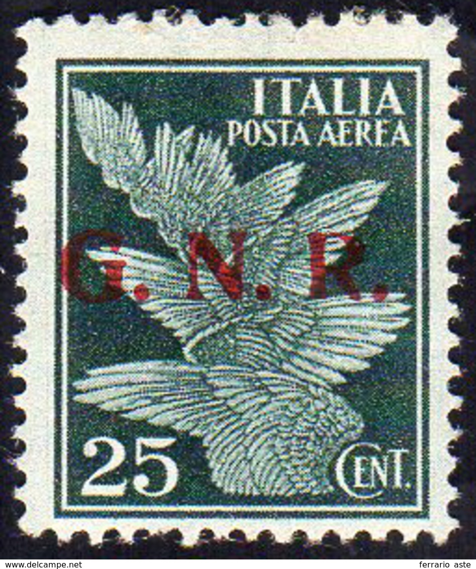 1943 - 25 Cent. Soprastampa G.N.R. Di Brescia, II Tipo (117/II), Nuovo, Gomma Originale, Perfetto. R... - Andere & Zonder Classificatie