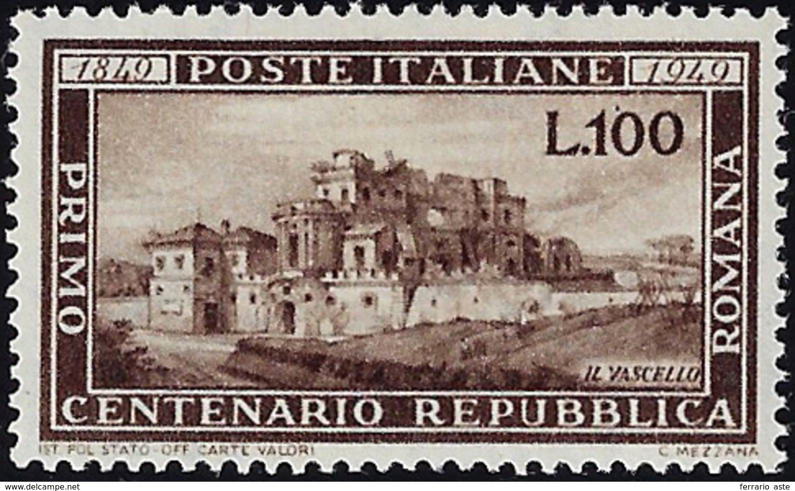 1949 - 100 Lire Romana (600), Gomma Integra, Perfetto E Ben Centrato. Ferrario.... - Sonstige & Ohne Zuordnung