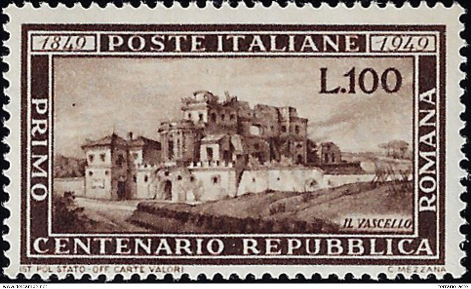 1949 - 100 Lire Romana (600), Gomma Integra, Perfetto. Ferrario.... - Other & Unclassified
