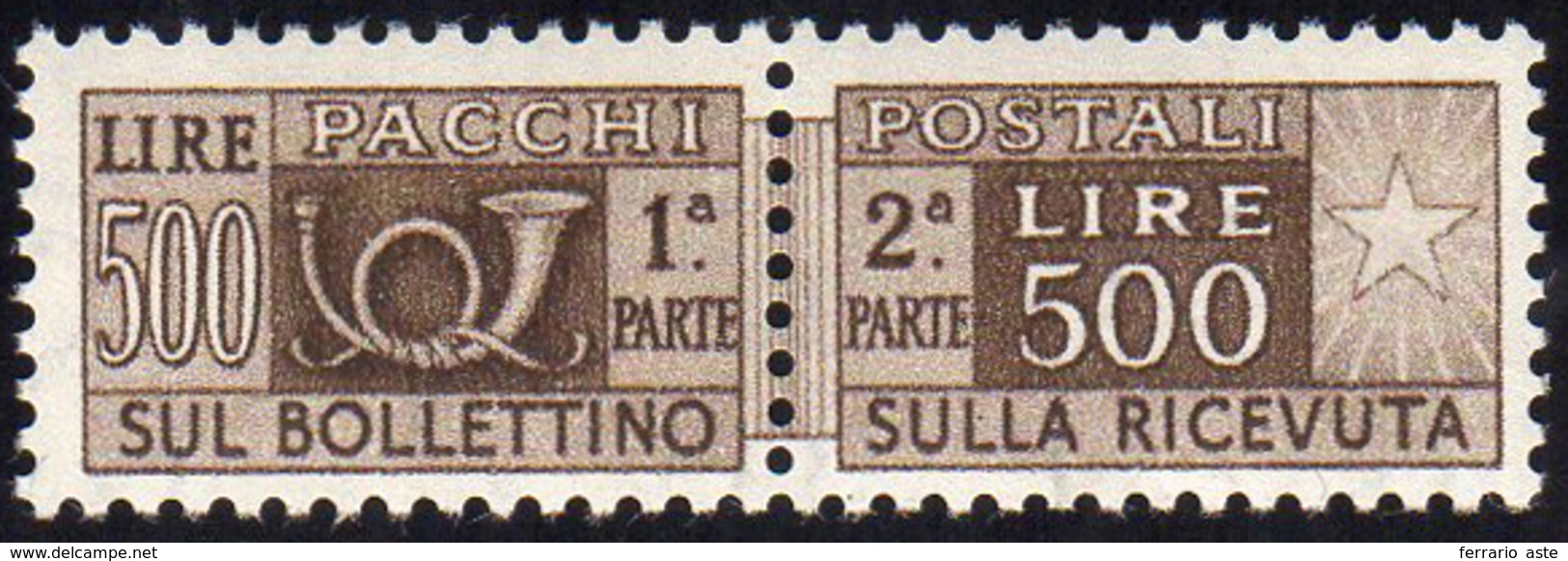 1946 - 500 Lire, Filigrana Ruota (80), Buona Centratura, Gomma Integra, Perfetto.... - Postal Parcels