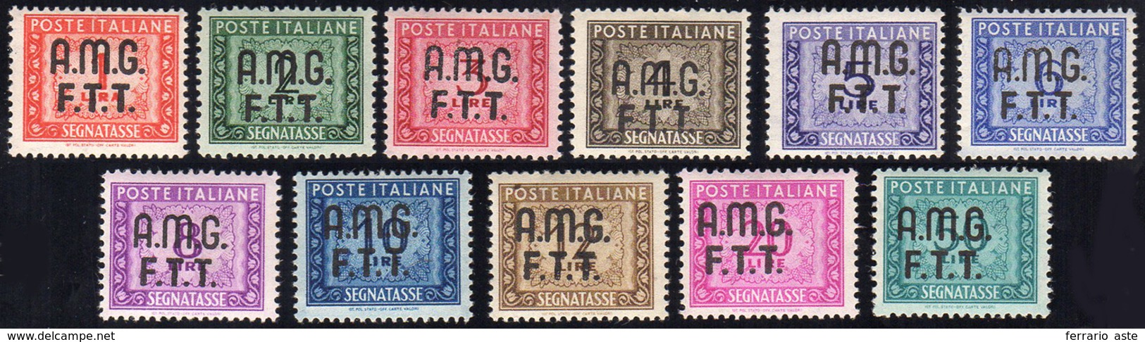 SEGNATASSE 1947/49 - Soprastampati Su Due Righe (5/15), Gomma Originale, Perfetti.... - Altri & Non Classificati