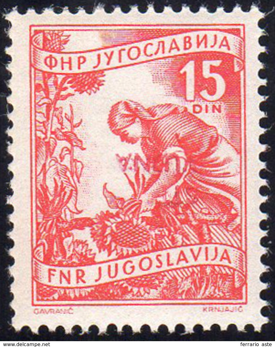 1953 - 15 D., II Tipo, Soprastampa Capovolta (79/Ia), Gomma Integra, Perfetto. Cert. Avi.... - Sonstige & Ohne Zuordnung