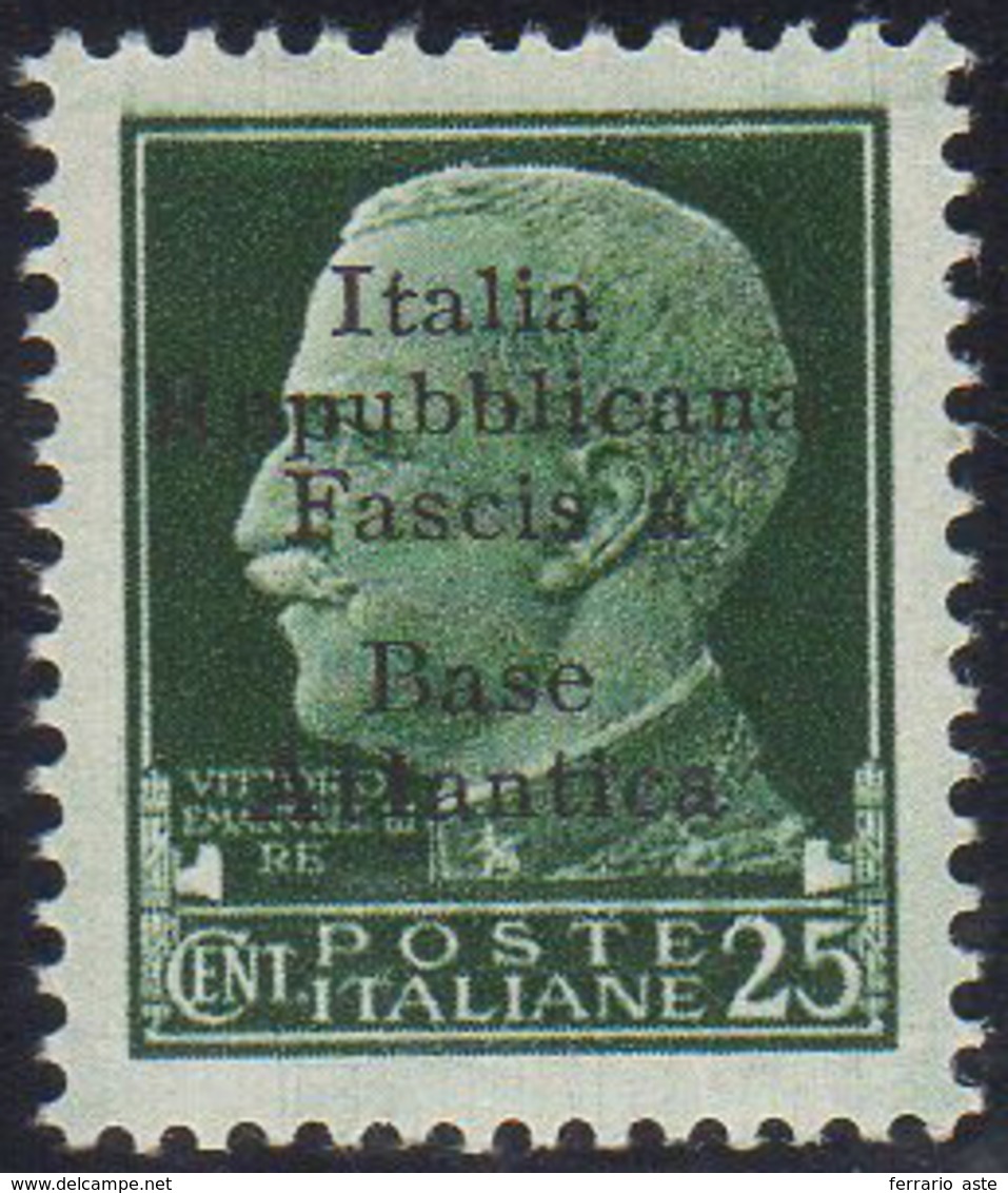 BASE ATLANTICA 1943 - 25 Cent., Varietà Di Soprastampa "Fascis A" Senza La "t" (9f), Gomma Integra, ... - Non Classificati