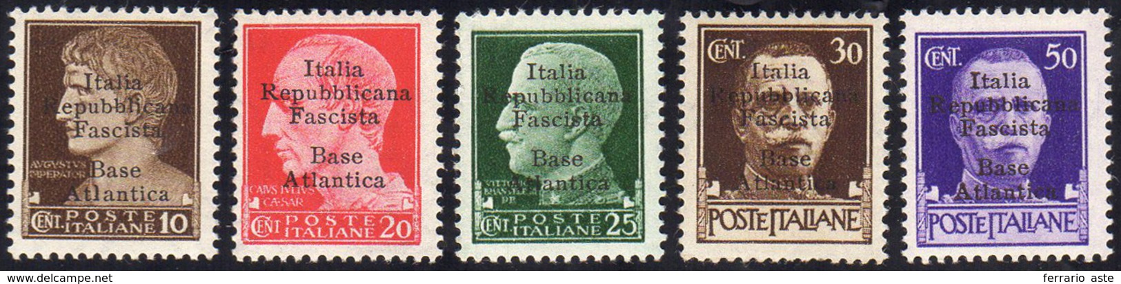BASE ATLANTICA 1943 - Seconda Emissione, Serietta Di 5 Valori (6,8/11), Gomma Originale, Perfetti.... - Ohne Zuordnung