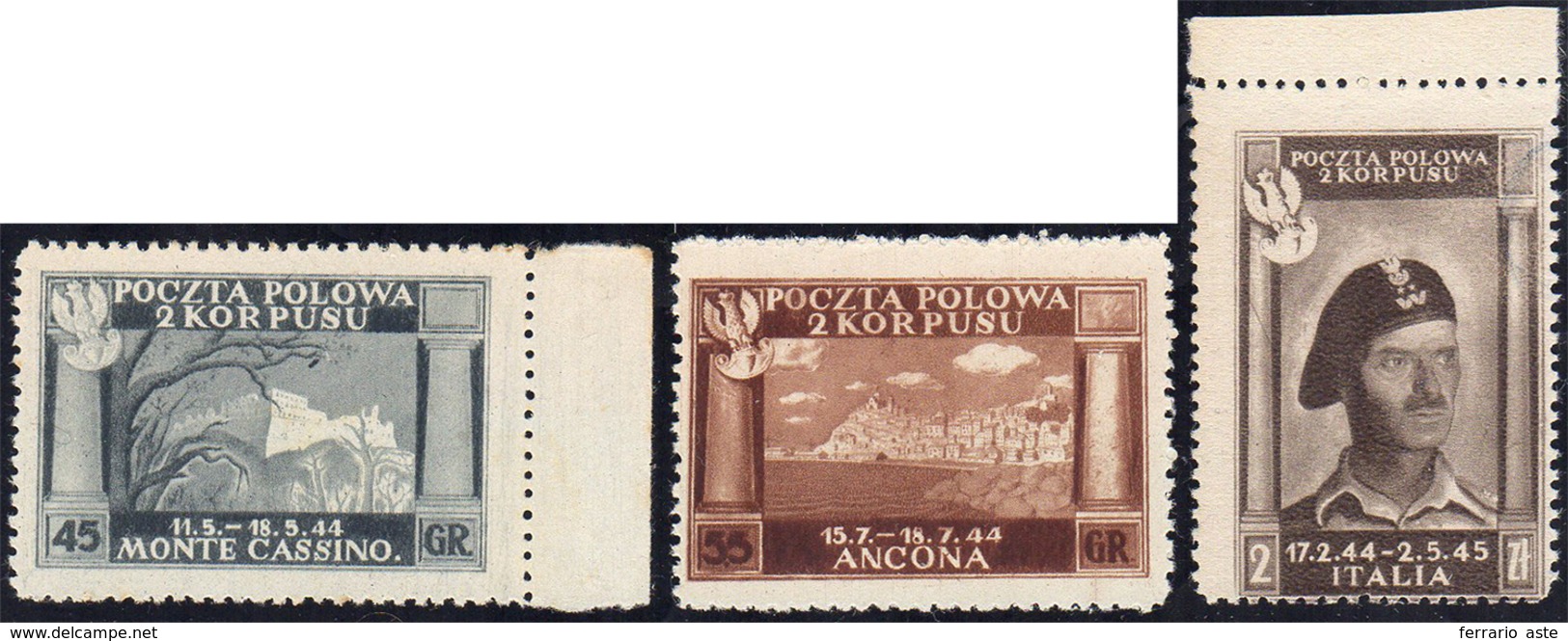 1946 - Vittorie Polacche, Carta Bianca (14/16), Ottima Centratura Per Il Raro 45 G., Senza Gomma Com... - 1946-47 Zeitraum Corpo Polacco