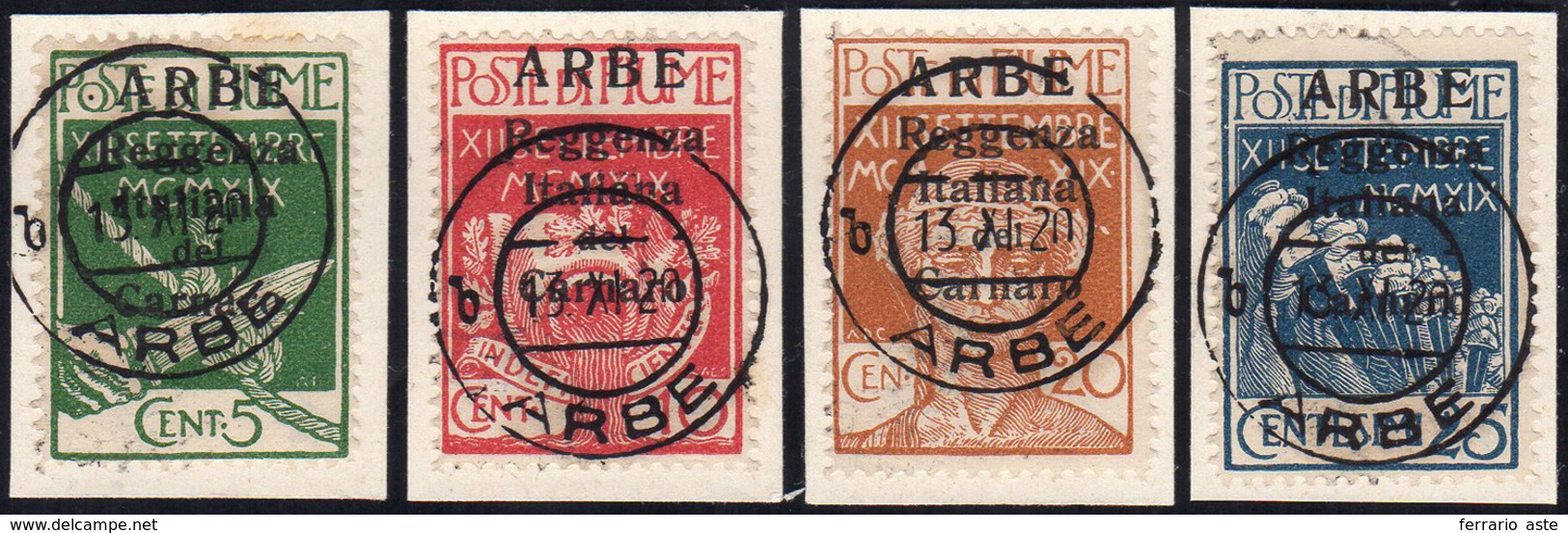 ARBE 1920 - Prima Emisisone (1/4), Perfetti, Usati Su Frammento Ad Arbe 13/11/1920. Primo Giorno Di ... - Andere & Zonder Classificatie