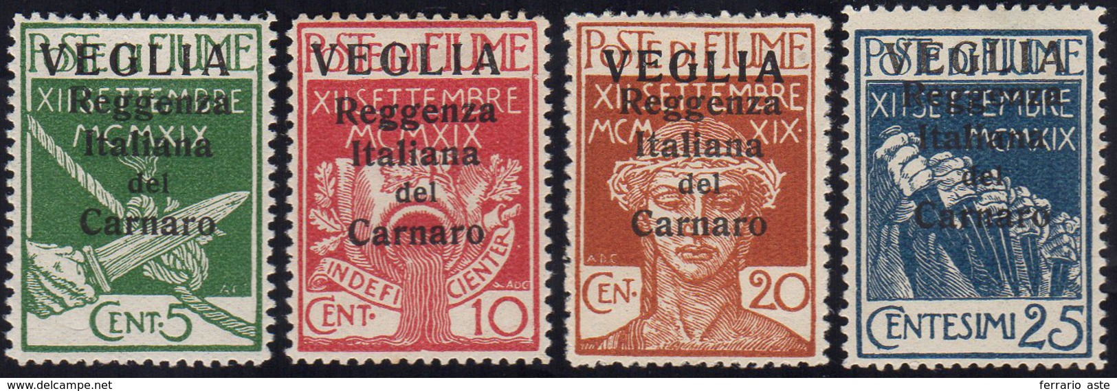 VEGLIA 1920 - Prima Emissione (1/4), Gomma Originale, Perfetti. Ottima Qualità. Avi.... - Other & Unclassified