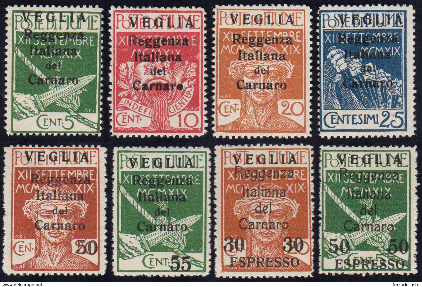 VEGLIA 1920 - Seconda Emissione Ed Espressi (5/10,E1/2), Gomma Integra, Perfetti. Ottima Qualità. Ce... - Andere & Zonder Classificatie