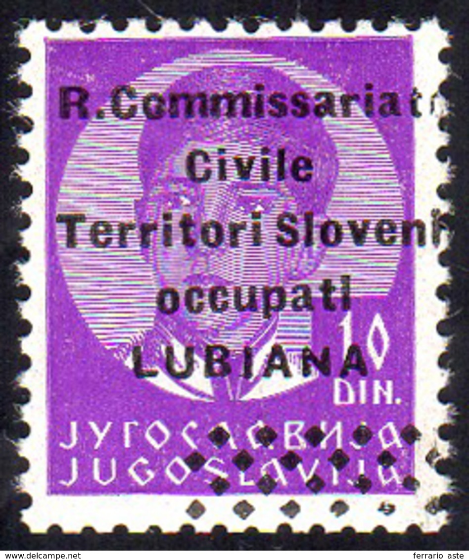 LUBIANA 1941 - 10 D. Soprastampa Di Tipo "b" (33B), Gomma Integra, Perfetto. Splendido E Raro! A.Die... - Andere & Zonder Classificatie