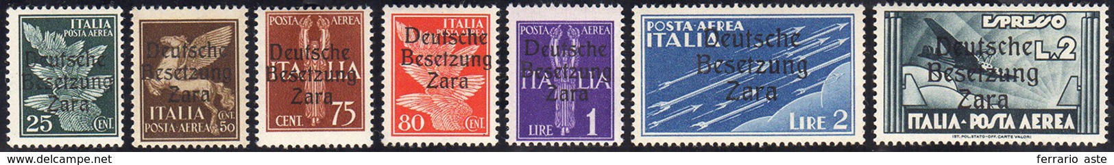 ZARA POSTA AEREA 1943 - Soprastampati, Sette Valori (1/6,9), Gomma Originale, Perfetti.... - Sonstige & Ohne Zuordnung