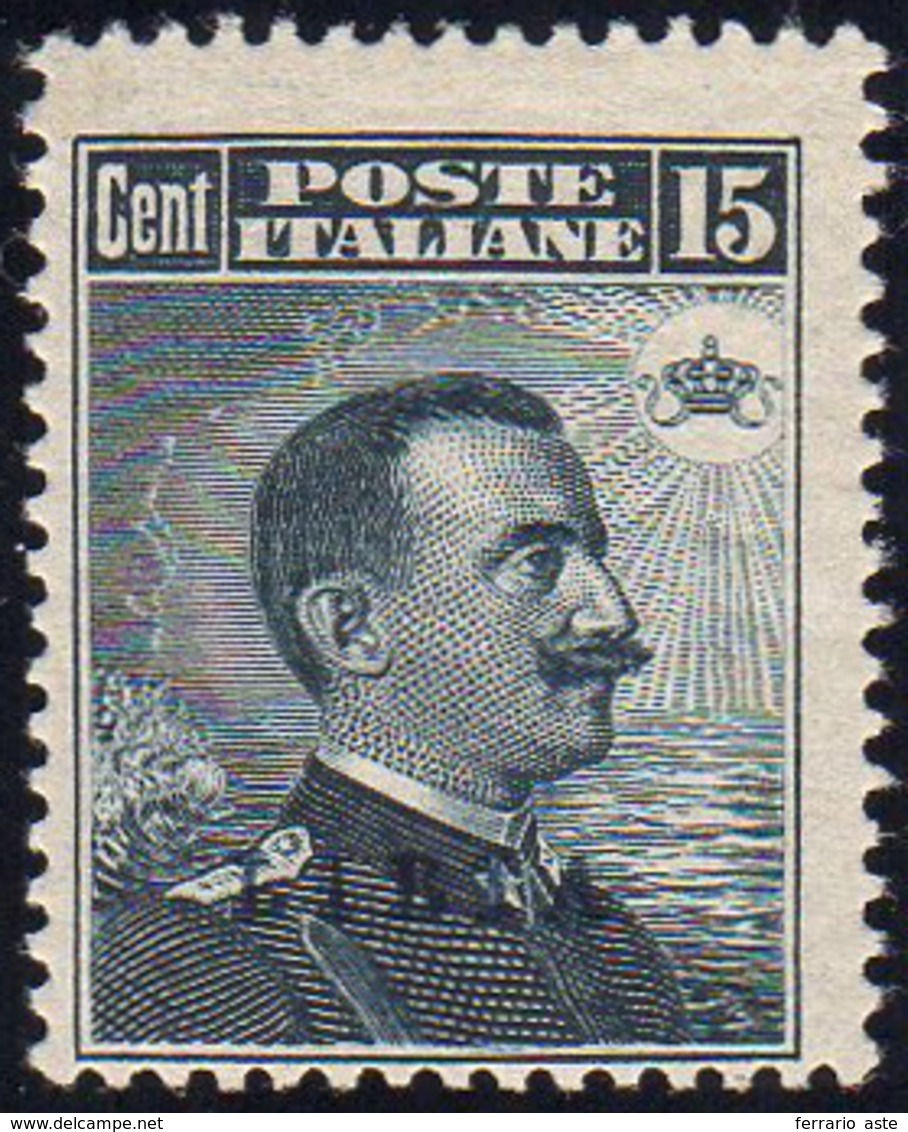 1912 - 15 Cent. Michetti, Soprastampa In Azzurro Nero (5A), Gomma Originale, Perfetto. Molto Raro E ... - Libië