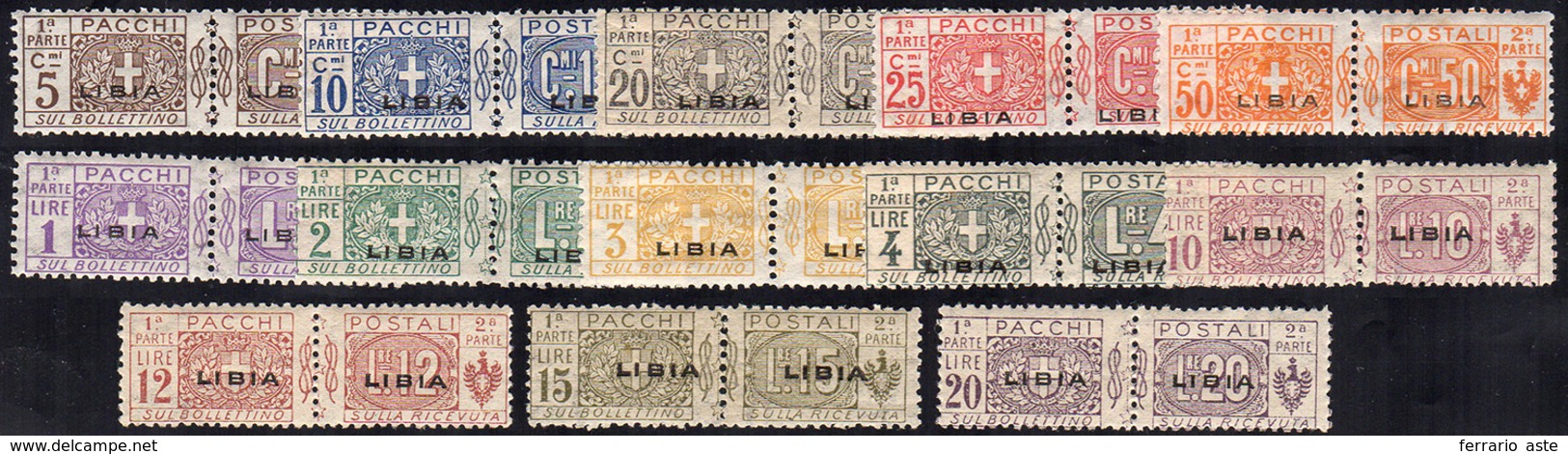 PACCHI POSTALI 1915/24 - Nodo Di Savoia Soprastampati (1/13), Gomma Integra, Perfetti. Sorani Per I ... - Libyen