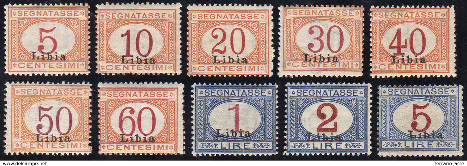 SEGNATASSE 1915 - Soprastampati (1/10), Gomma Integra, Perfetti.... - Libia