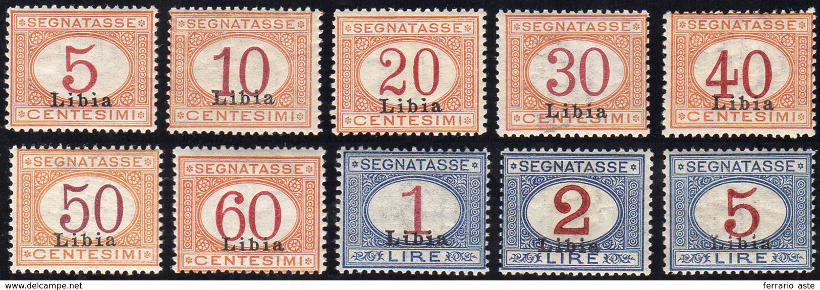 SEGNATASSE 1915 - Soprastampati (1/10), Gomma Integra, Perfetti. Belli.... - Libia