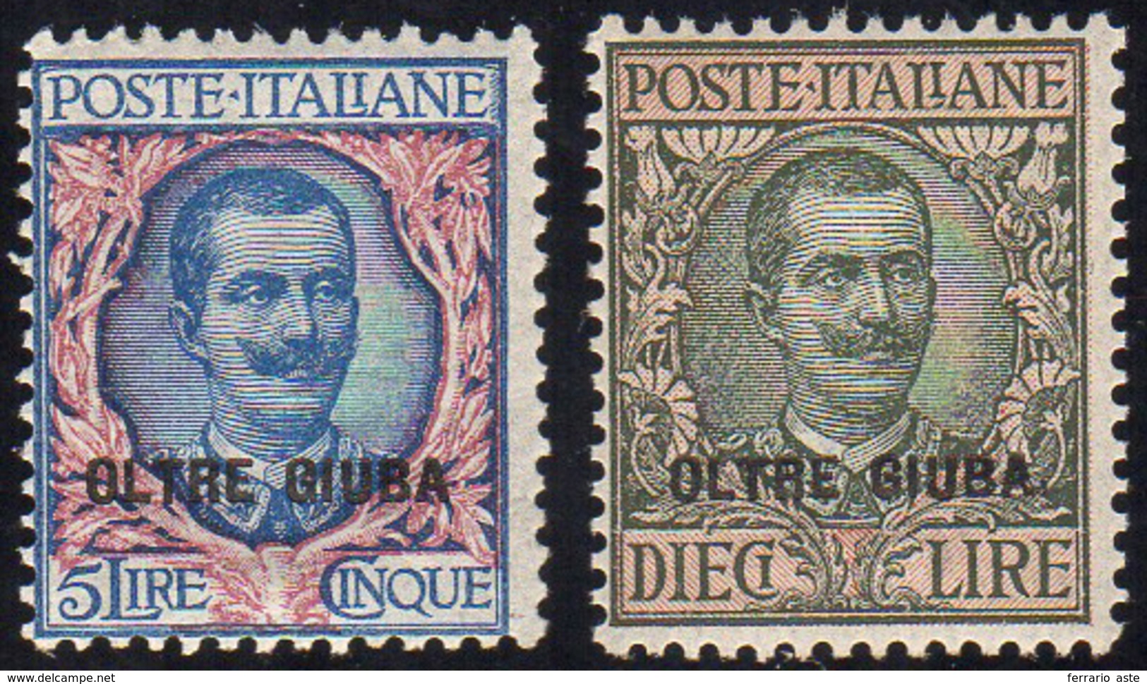 1925 - 5 E 10 Lire Soprastampati (14/15), Gomma Integra, Perfetti.... - Oltre Giuba