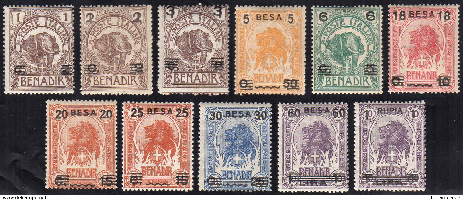 1923 - Leoni Soprastampati (34/44), Gomma Integra, Perfetti.... - Somalia