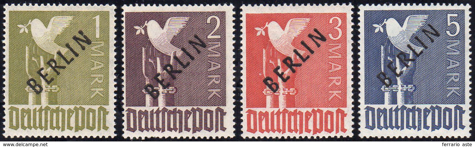 GERMANIA BERLINO 1949 - 1, 2, 3, 5 M. Soprastampa BERLIN Nera (17/A-20/A), Gomma Originale Integra, ... - Sonstige - Europa