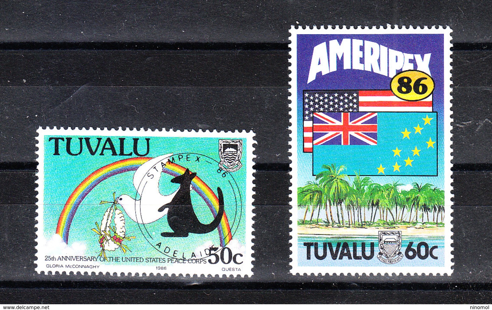 Tuvalu   -  1986. Corpo Di Pace U.S.A.  Bandiere E Colomba. Peace Corps U.S.A. Flags And Dove.  MNH - Francobolli