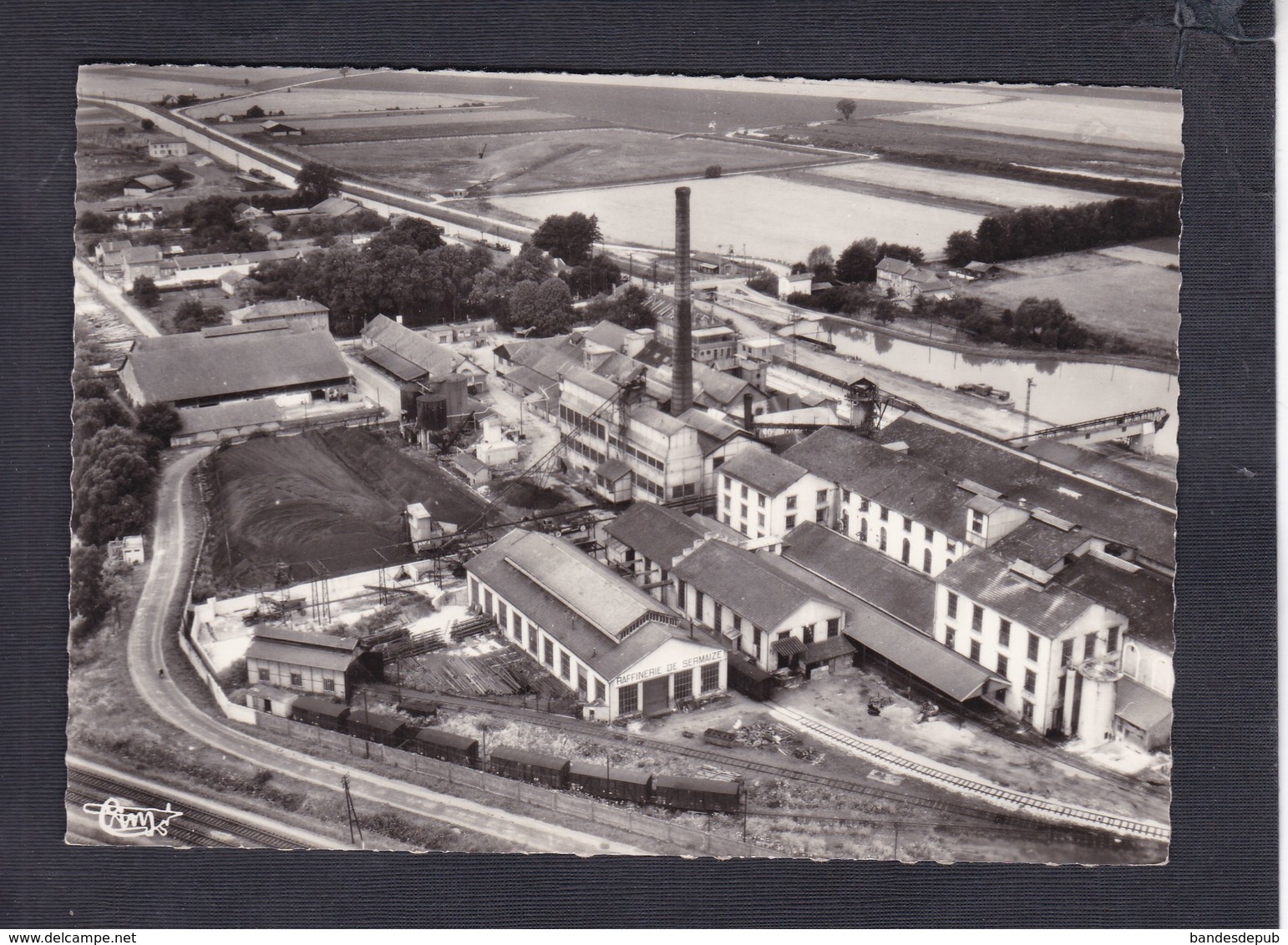 SERMAIZE LES BAINS (51) La Raffinerie Say ( Vue Aerienne Usine Sucrerie Sucre Chemin De Fer Canal COMBIER CIM) - Sermaize-les-Bains