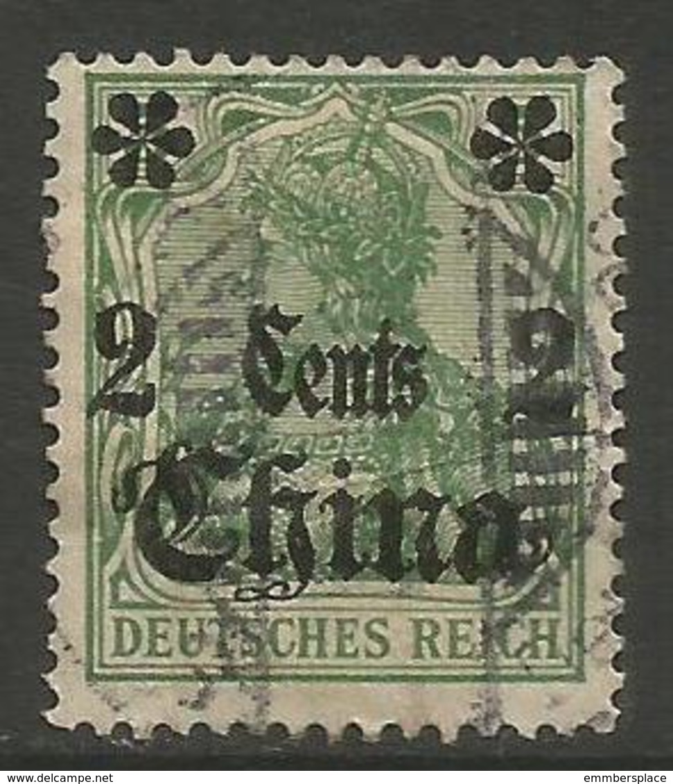 German Offices China - 1905 Germania Overprint  & Surcharge 2c/5pf Used  Sc 38 - China (offices)