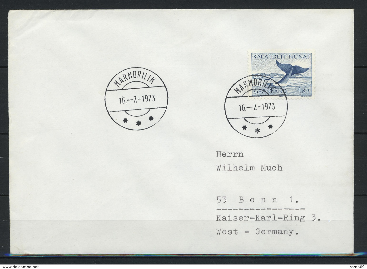 Grönland, Stempel-Ersttag Marmorilik Auf Brief Nach Deutschland;  B-1274 - Postmarks