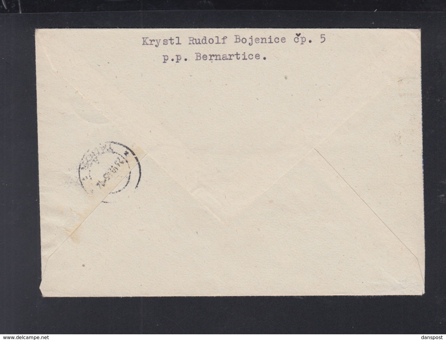 Czechoslovakia Registered Cover 1945 Bernartice U. Tabora - Covers & Documents