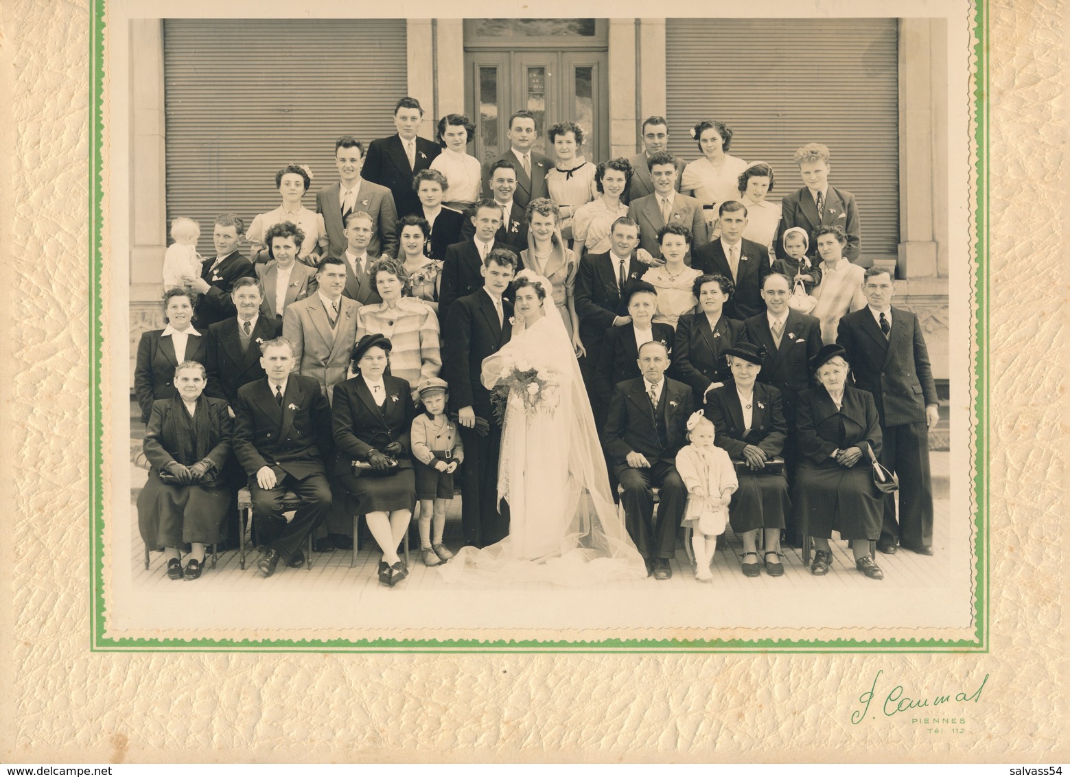 54) PIENNES : Grande Photographie De Mariage Par CAUMAS - (24 X 30 Cm) - Autres & Non Classés