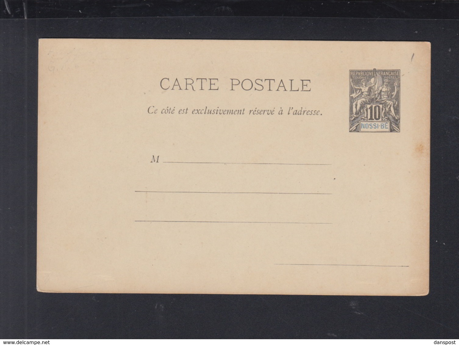 Carte Postale 10 C. Nossi-Be - Storia Postale