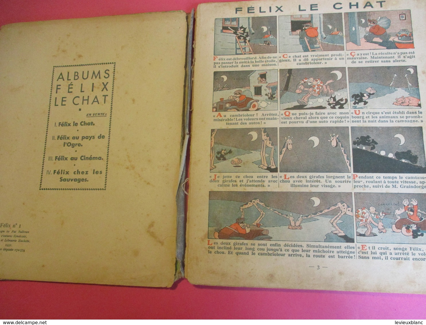 FELIX Le CHAT/Hachette/Pat Sullivan /King Features Syndicate/ Winckler  Et Librairie Hachette N° 1 /1931     BD144 - Félix Le Chat