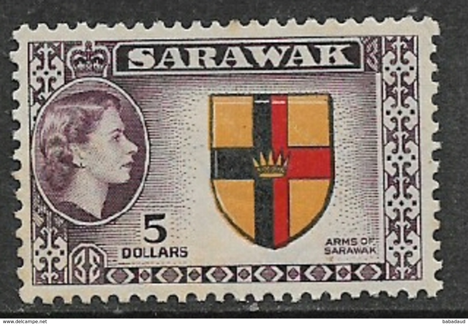 Sarawak, EIIR,  1957, £5, MN *, Toned - Sarawak (...-1963)