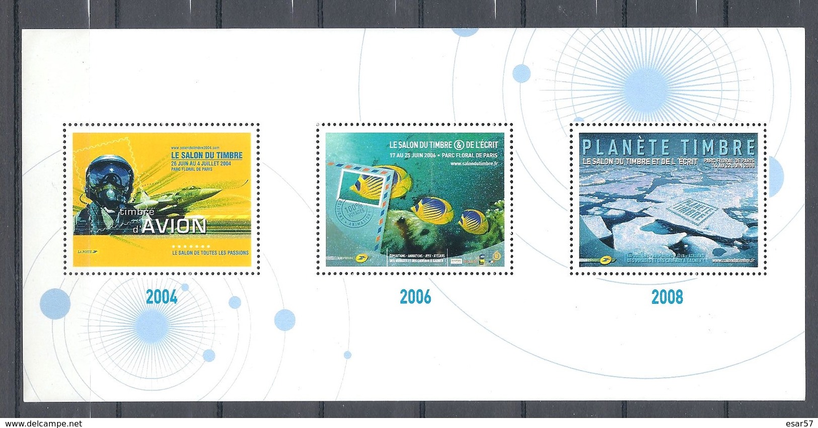 Bloc Planète Timbres Neuf émis Pour Les Salons De 2004 2006 Et 2008 - Blocks Und Markenheftchen