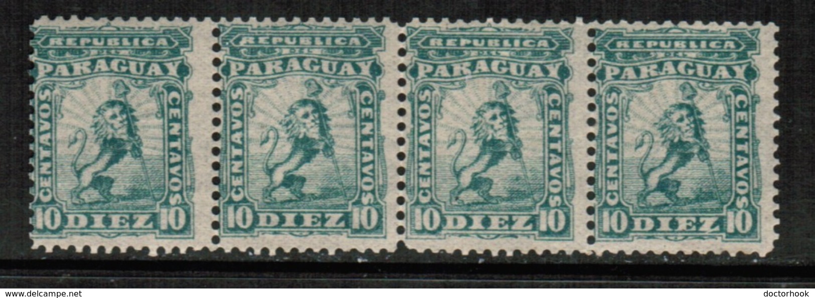 PARAGUAY  Scott # 13** F-VF MINT NH STRIP Of 4 (Stamp Scan # 498) - Paraguay