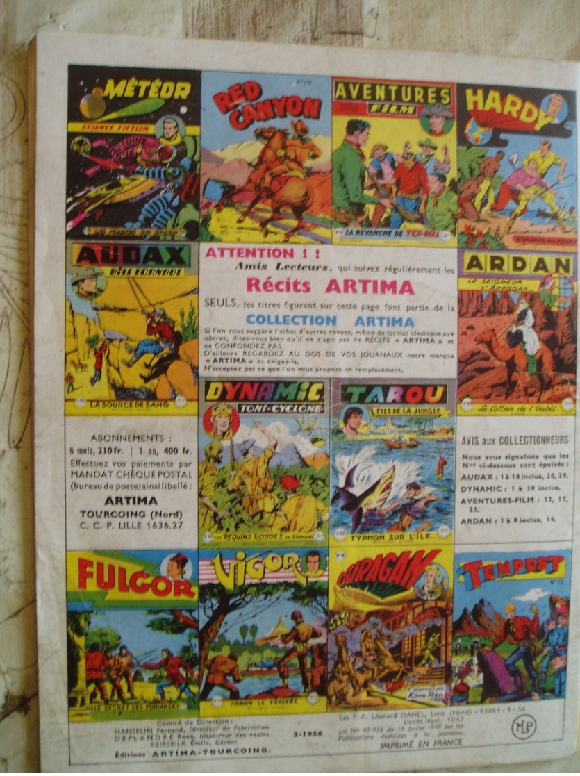 OURAGAN NO 14-02/1956-WESTERN-ARTIMA -VOIR - Petit Format