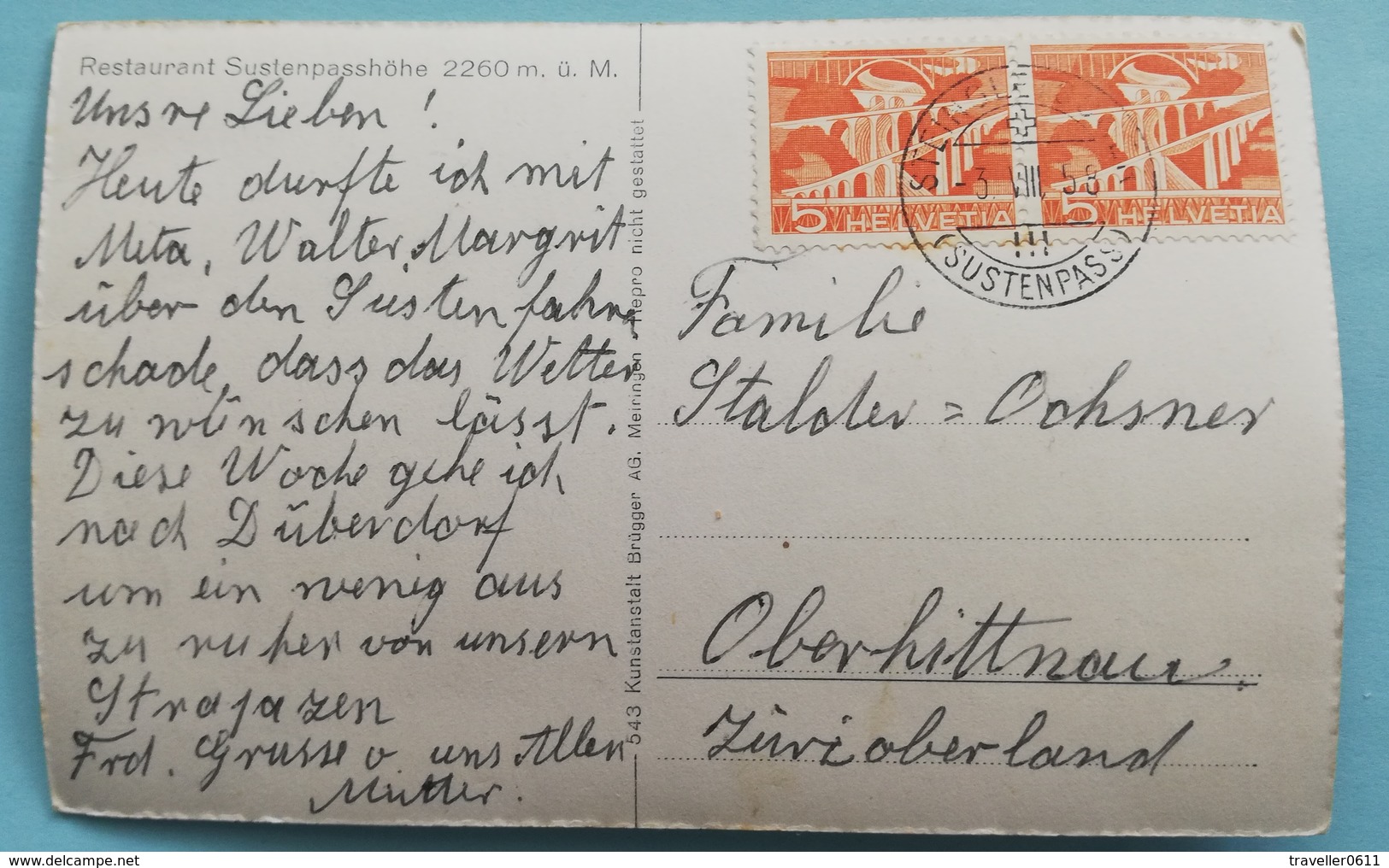 Restaurant Sustenpasshöhe, Belebt, 1958 - Other & Unclassified