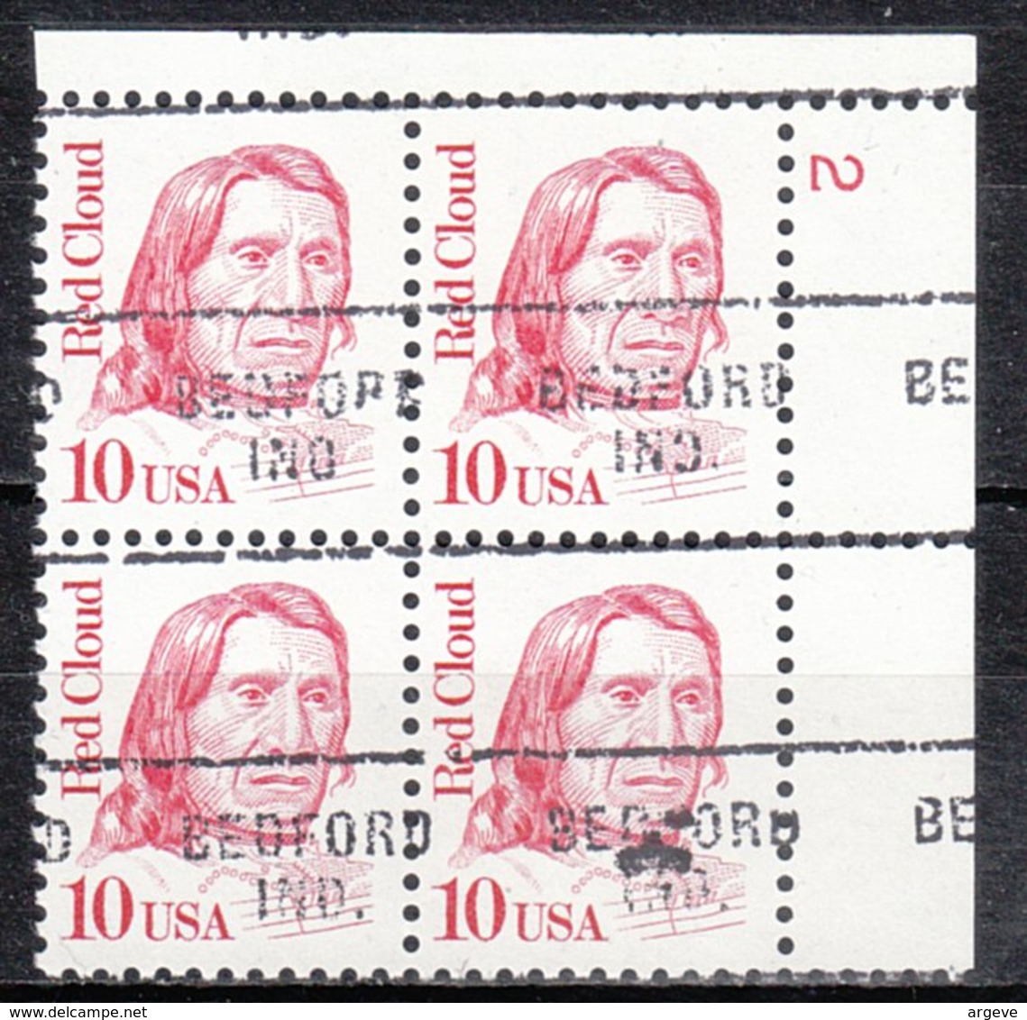 USA Precancel Vorausentwertung Preo, Locals Indiana, Bedford 703, Bloch Of 4, P# - Préoblitérés