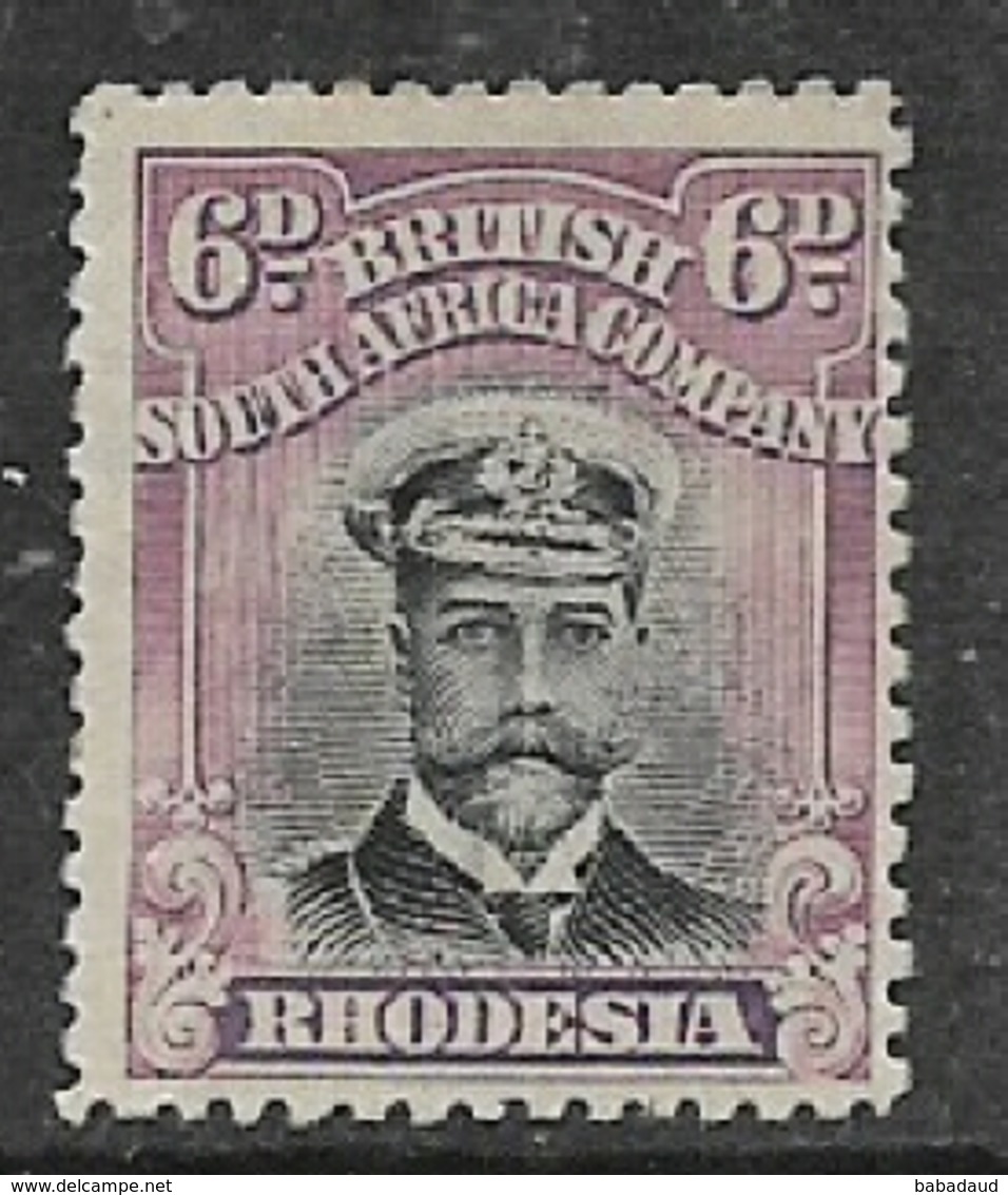 Southern Rhodesia / B.S.A.Co.,GVR, 1913, Admiral, 6d Black & Purple, Die II,perf 14 - Southern Rhodesia (...-1964)