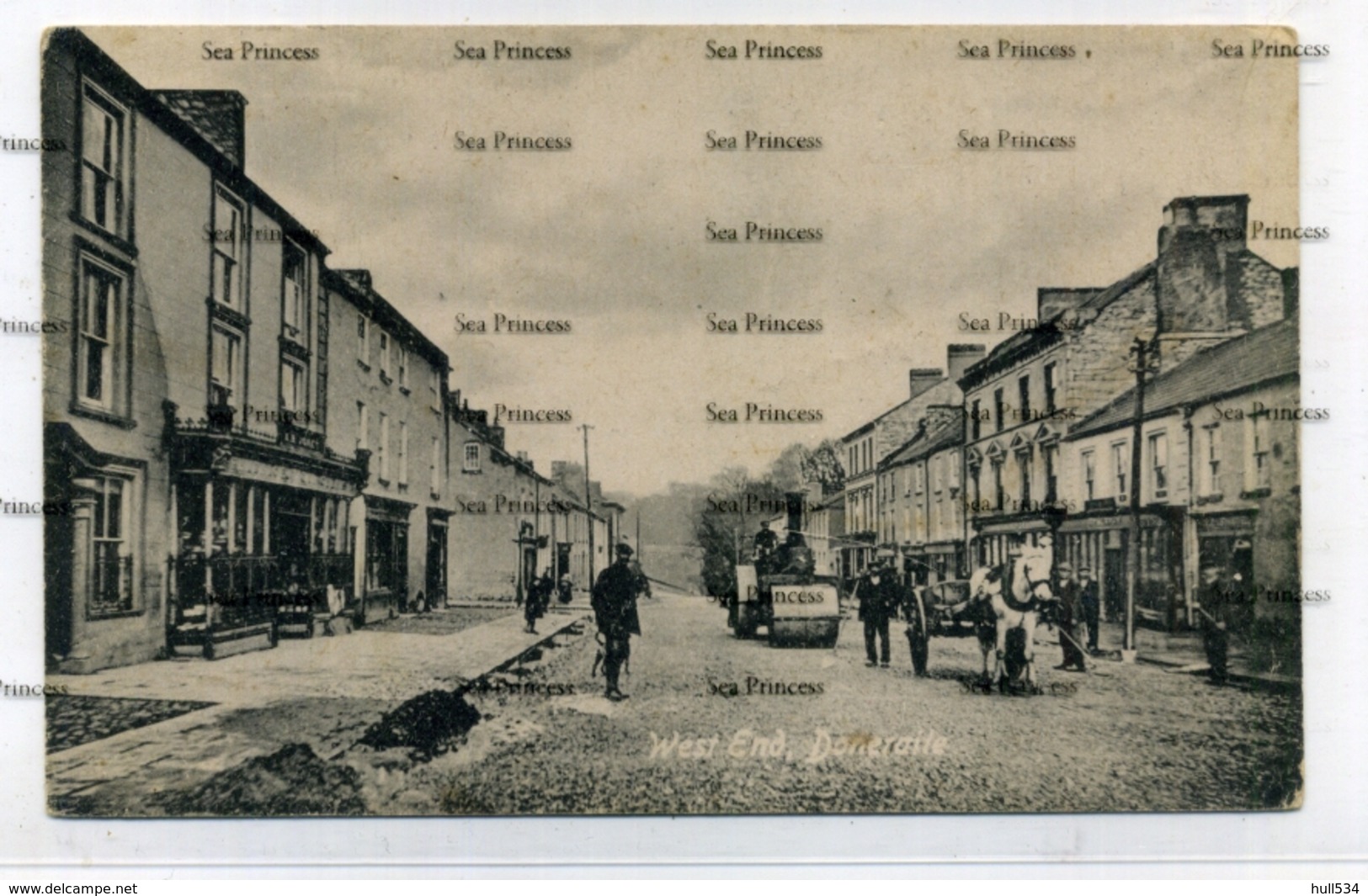 Ireland County Cork Doneraile Postcard West End With Steam Roller 1910s - Cork