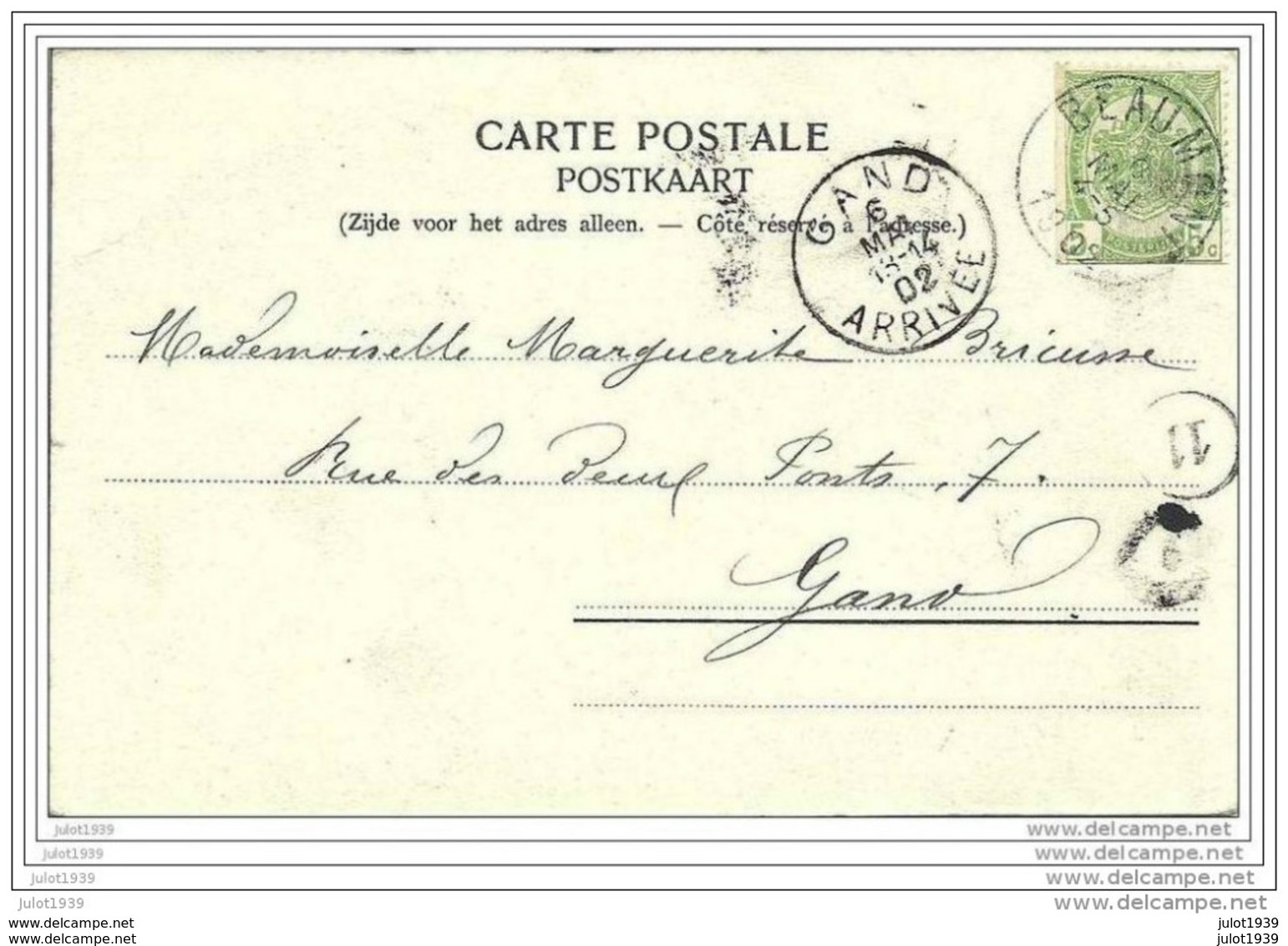BEAUMONT ..--  Vue Intérieure Du Parc ..-- Le Caveau .1902 Vers GAND ( Melle Marguerite BRICUSSE ) . Voir Verso . - Beaumont