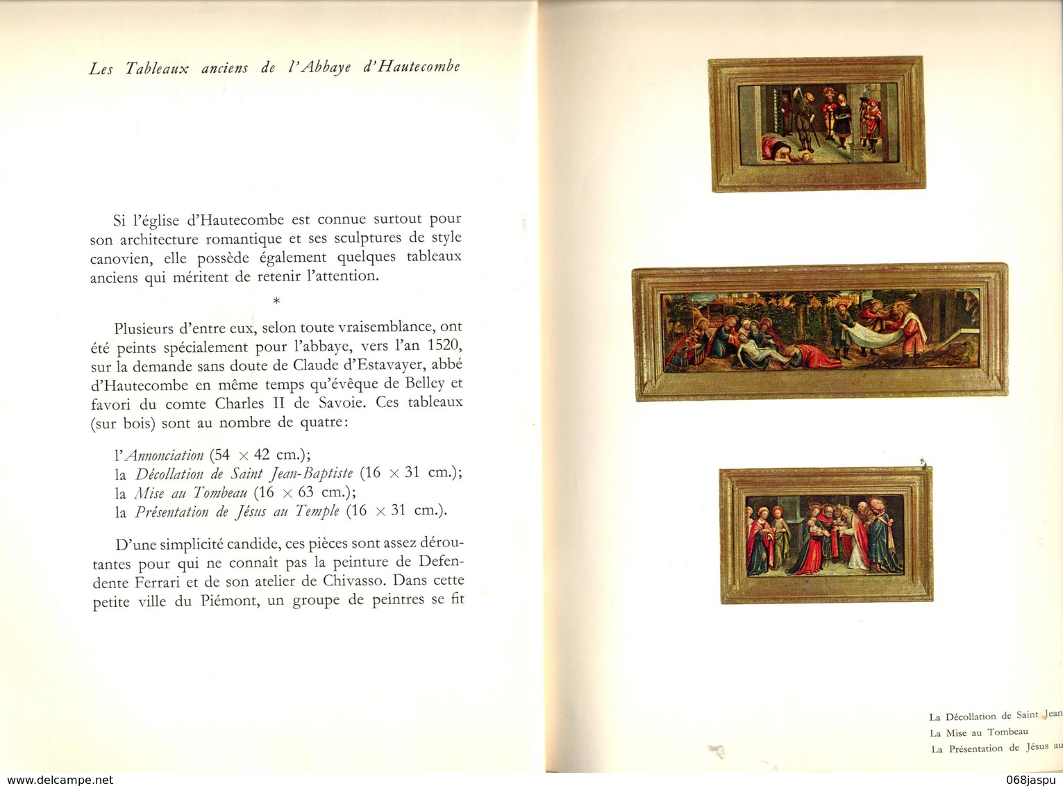 Brochure Tableau Ancien De Hautecombe - Autres & Non Classés